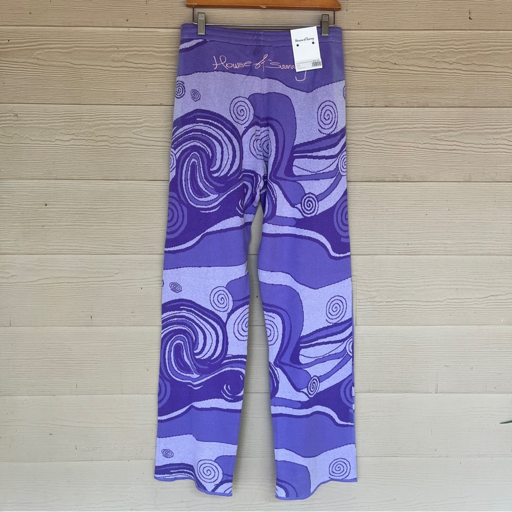 House of Sunny Medium Knit Pants Purple Cabbage Funkadelic Wide Leg Joggers